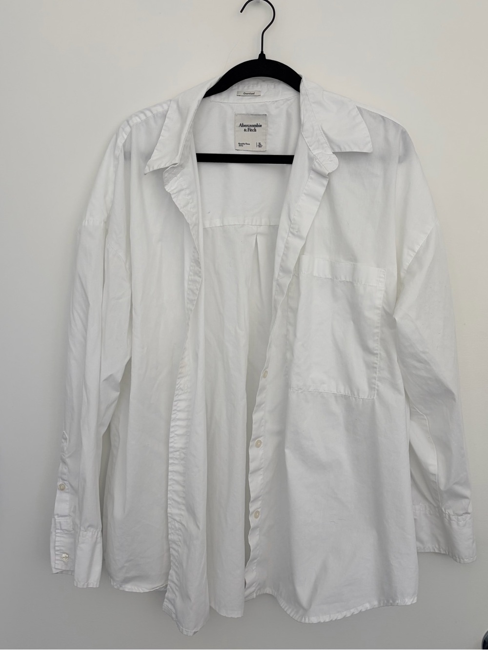 Abercrombie & Fitch White Oversized Button-Up Shirt